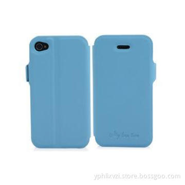 Shock Proof Blue Custom Made Leather Cell Phone Case Wallet